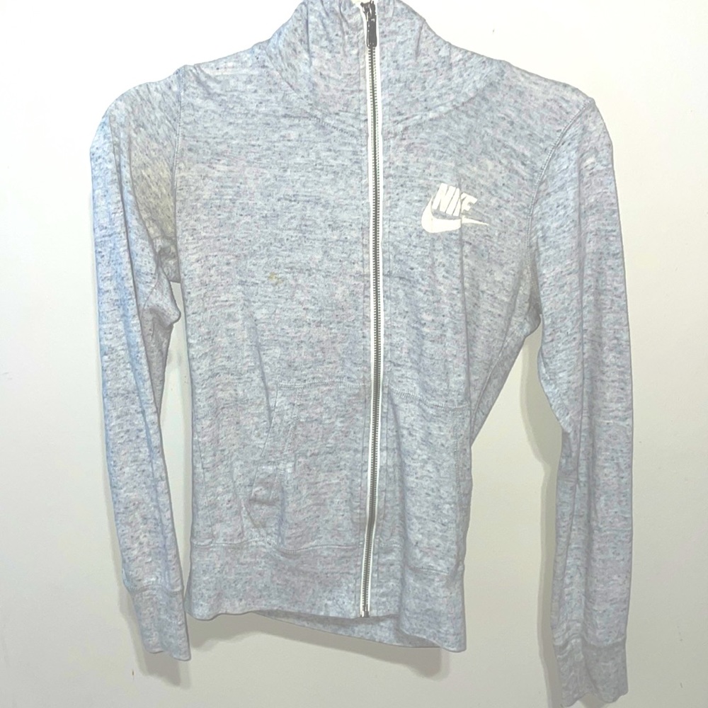 Grey Nike Zip Up Hoodie